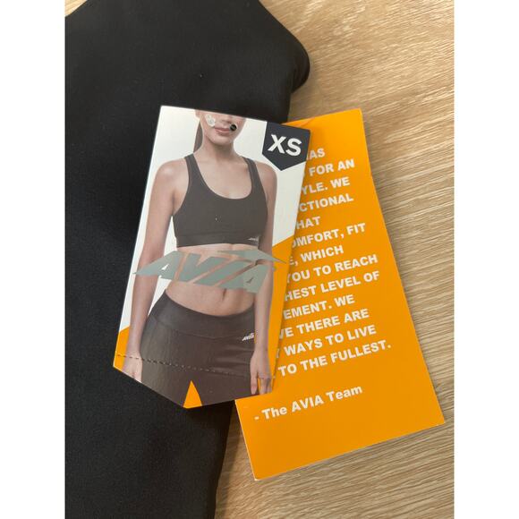 Avia Women’s Softsculpt Sports Bra Size XS Black Compression Athleisure Longline - Picture 2 of 6